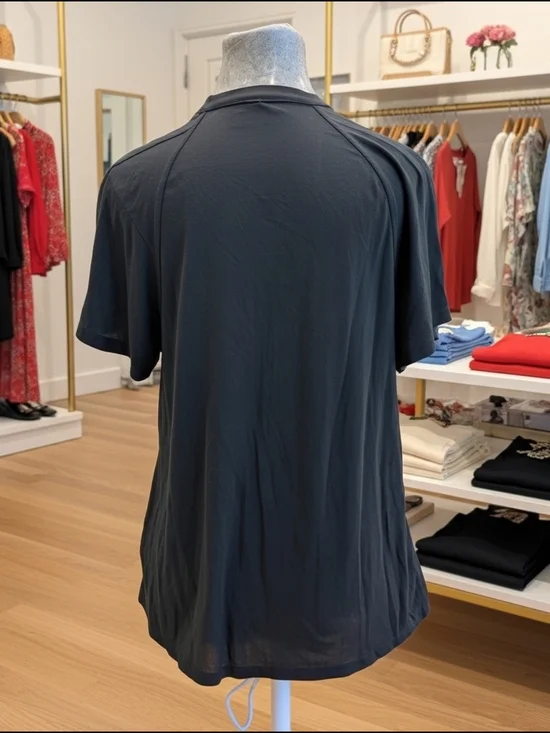 Free People Black Twist-Front Short Sleeve Top - Picture 3 of 5